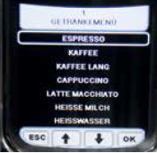 Saeco Incanto Executive HD9712_Menü